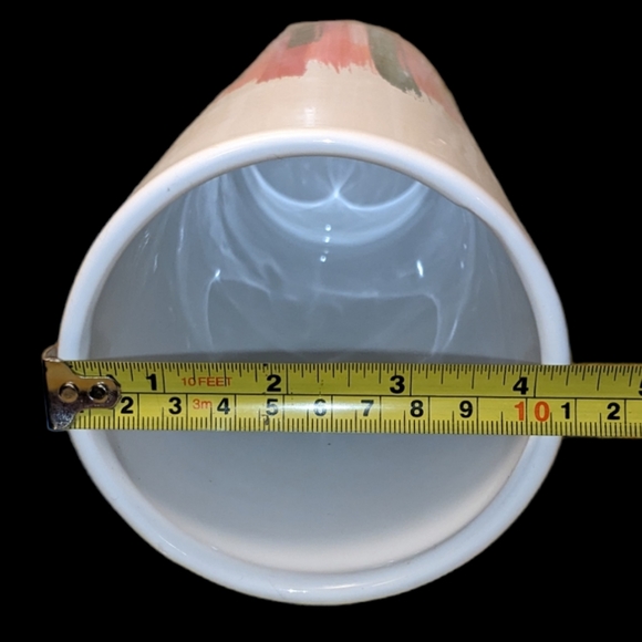 Burton & Burton Ceramic White Red Gold Orange Salmon Pink Tall Brush Stroke Vase - Picture 2 of 6